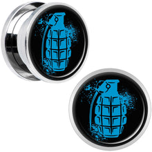 Load image into Gallery viewer, Blue Grenade Steel Screw Fit Plug Set 5/8
