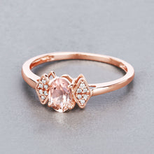 Load image into Gallery viewer, 0.46 Carat Genuine Morganite and White Diamond 14K Rose Gold Ring
