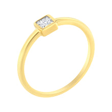 Load image into Gallery viewer, 14K Yellow Gold Plated .925 Sterling Silver 1/20 cttw Miracle Set Diamond Promise Ring (J-K Color, I1-I2 Clarity) - Size 6
