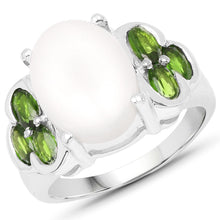Load image into Gallery viewer, 4.52 Carat Genuine Opal and Chrome Diopside .925 Sterling Silver Ring

