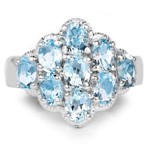 Load image into Gallery viewer, 3.24 Carat Genuine Blue Topaz .925 Sterling Silver Ring
