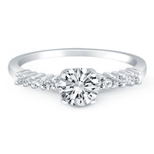 Load image into Gallery viewer, 14k White Gold Shared Prong Accent Diamond Engagement Ring

