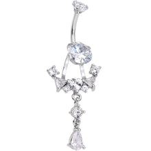 Load image into Gallery viewer, Clear CZ Gem Alluring Elegance Dangle Belly Ring
