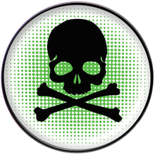 Load image into Gallery viewer, Green Black Skull Black Barbell Tongue Ring
