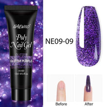 Load image into Gallery viewer, Diamond Gel Nail Polish Poly 15ml Semi Permanent UV Manicure Reflective Sparkling Luxury Shine Design For Women and Girls
