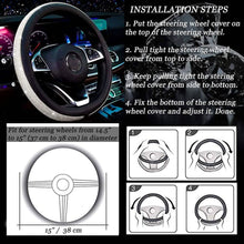 Load image into Gallery viewer, Diamond Leather Steering Wheel Cover with Bling Bling Crystal Rhinestones
