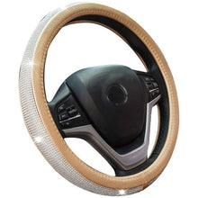 Load image into Gallery viewer, Diamond Leather Steering Wheel Cover with Bling Bling Crystal Rhinestones
