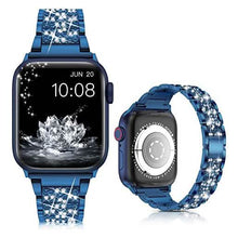Load image into Gallery viewer, Diamond Rhinestone Stainless Steel Metal Wristband Strap
