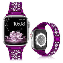 Load image into Gallery viewer, Diamond Rhinestone Stainless Steel Metal Wristband Strap
