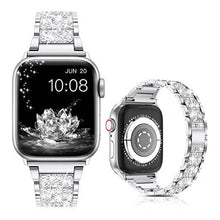 Load image into Gallery viewer, Diamond Rhinestone Stainless Steel Metal Wristband Strap
