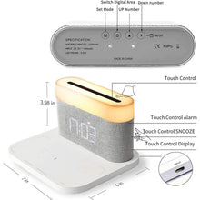 Load image into Gallery viewer, Digital Alarm Clock with Wireless Charging
