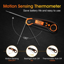 Load image into Gallery viewer, Digital Meat Thermometer Instant Read Food Thermometer for Cooking Digital Kitchen Thermometer Probe with Backlight &amp; Reversible Display Cooking Thermometer for Candy Grill Food Kitchen Digital Meat Thermometer BBQ Waterproof Kitchen Cooking Tools
