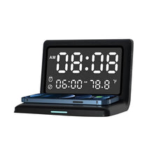Load image into Gallery viewer, Digital Mirror Clock Wireless Charging Alarm Clock
