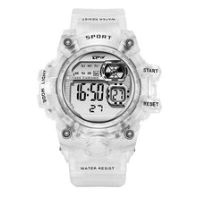 Load image into Gallery viewer, Digital Watches For Women School Girl Student  Transparent Color Water Resistent Silicone Strap Stopwatch Alarm Countdown Dual Time Ultra Super Wide-Angle Display Digital Wrist Watches For Men Women
