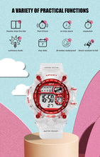 Load image into Gallery viewer, Digital Watches For Women School Girl Student  Transparent Color Water Resistent Silicone Strap Stopwatch Alarm Countdown Dual Time Ultra Super Wide-Angle Display Digital Wrist Watches For Men Women
