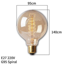 Load image into Gallery viewer, Dimmable Light Bulb Retro Vintage Edison Bulb Incandescent Ampoule Bulbs Vintage Edison Lamp Retro Light Vintage Bulbs Modern Style Square Spiral Filament Incandescent Light
