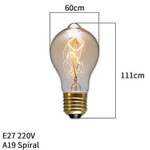 Load image into Gallery viewer, Dimmable Light Bulb Retro Vintage Edison Bulb Incandescent Ampoule Bulbs Vintage Edison Lamp Retro Light Vintage Bulbs Modern Style Square Spiral Filament Incandescent Light

