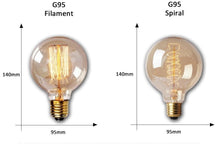 Load image into Gallery viewer, Dimmable Light Bulb Retro Vintage Edison Bulb Incandescent Ampoule Bulbs Vintage Edison Lamp Retro Light Vintage Bulbs Modern Style Square Spiral Filament Incandescent Light
