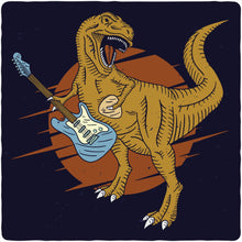 Load image into Gallery viewer, Dinosaur with a guitar Men's Bamboo Viscose/Organic Cotton Short Sleeve Graphic T-Shirt
