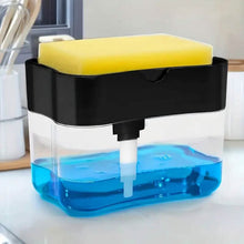 Load image into Gallery viewer, Dish Soap Dispenser and Sponge Holder Metallic Silver
