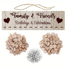 Load image into Gallery viewer, DIY Wooden Family Birthday Board Hanging Sign Pendant
