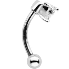 Load image into Gallery viewer, 5/16 Clear Heart CZ Gem Fashionista Curved Eyebrow Rook Earring
