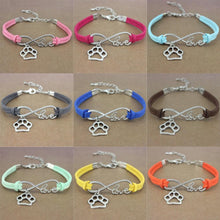 Load image into Gallery viewer, Dog Paws Best Friends Heart Animal Infinity Love Charm Bracelets Women Men Girl Boy Print Bracelet With Love And Infinity Symbol For Women Girls Faux Suede Adjustable Bracelet

