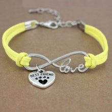 Load image into Gallery viewer, Dog Paws Best Friends Heart Animal Infinity Love Charm Bracelets Women Men Girl Boy Print Bracelet With Love And Infinity Symbol For Women Girls Faux Suede Adjustable Bracelet
