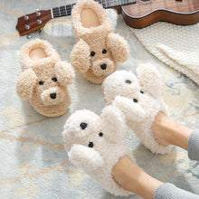 Load image into Gallery viewer, Dog Slippers Women Winter Warm Soft Plush Shoes Men Couples Slippers For Home Indoor Bedroom Fluffy Furry Memory Foam Cross Band Slip On Indoor Outdoor Slippers
