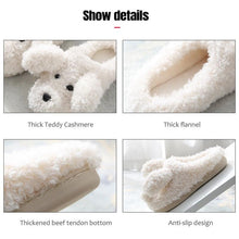 Load image into Gallery viewer, Dog Slippers Women Winter Warm Soft Plush Shoes Men Couples Slippers For Home Indoor Bedroom Fluffy Furry Memory Foam Cross Band Slip On Indoor Outdoor Slippers
