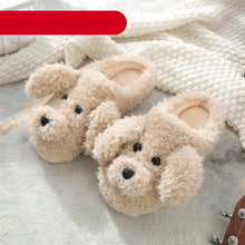 Load image into Gallery viewer, Dog Slippers Women Winter Warm Soft Plush Shoes Men Couples Slippers For Home Indoor Bedroom Fluffy Furry Memory Foam Cross Band Slip On Indoor Outdoor Slippers
