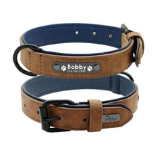 Load image into Gallery viewer, Dogs Collars Personalized Padded Collar Leather Dog Walking Leash For Small Medium Large Dogs Dog Collar and Leash Dog Collar and Leash Leather Padded Dogs Collars Lead Rope
