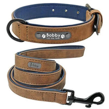 Load image into Gallery viewer, Dogs Collars Personalized Padded Collar Leather Dog Walking Leash For Small Medium Large Dogs Dog Collar and Leash Dog Collar and Leash Leather Padded Dogs Collars Lead Rope
