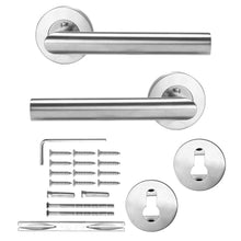 Load image into Gallery viewer, Door Handle Set Stainless Steel Lock Interior Home Door Handle Lock Durable Adjustable Latch Door Handle Lever With Modern Contemporary Slim Round Design For Home Bedroom Bathroom
