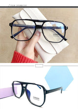 Load image into Gallery viewer, Double Beam Anti Blue Light Glasses Frame Women Men Anti Eyestrain Computer Reading TV Glasses Stylish Frame Anti Glasses Men And Women  Retro Big Frame Myopia Eyeglasses Oversized Mirror Frame
