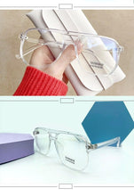 Load image into Gallery viewer, Double Beam Anti Blue Light Glasses Frame Women Men Anti Eyestrain Computer Reading TV Glasses Stylish Frame Anti Glasses Men And Women  Retro Big Frame Myopia Eyeglasses Oversized Mirror Frame
