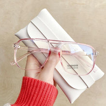 Load image into Gallery viewer, Double Beam Anti Blue Light Glasses Frame Women Men Anti Eyestrain Computer Reading TV Glasses Stylish Frame Anti Glasses Men And Women  Retro Big Frame Myopia Eyeglasses Oversized Mirror Frame

