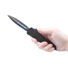 Load image into Gallery viewer, Double Edge Damascus Automatic OTF Knife with Belt Clip
