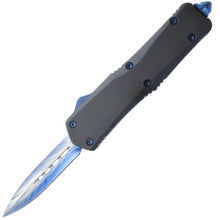 Load image into Gallery viewer, Double Edge Damascus Automatic OTF Knife with Belt Clip
