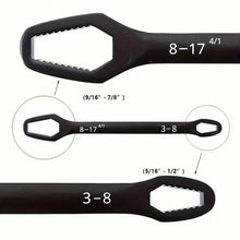 Load image into Gallery viewer, Double End Multifunctional Universal Wrench, 3-17mm Self-Tightening Lazy Wrench Repair Tools
