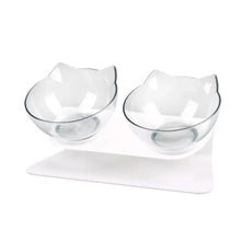 Load image into Gallery viewer, Double Transparent Non-slip Food Bowl With Protection For Cats Modern Kitten Food Bowl Pet Accessories
