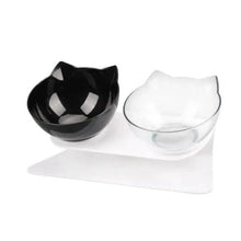 Load image into Gallery viewer, Double Transparent Non-slip Food Bowl With Protection For Cats Modern Kitten Food Bowl Pet Accessories
