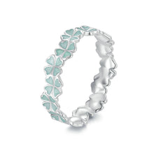 Load image into Gallery viewer, 925 Sterling Silver Enamel and Platinum Plated Ring Size 6 for Women
