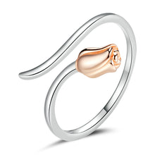 Load image into Gallery viewer, 925 Sterling Silver Ring with Rose Gold and Platinum Plating, 0.4*0.6cm for Women
