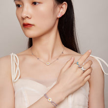 Load image into Gallery viewer, 925 Sterling Silver Opal Nanometer Stone Plated Platinum Ring
