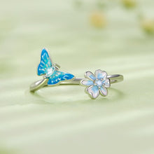 Load image into Gallery viewer, 925 Sterling Silver Opal Nanometer Stone Plated Platinum Ring
