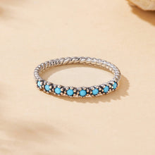 Load image into Gallery viewer, 925 Sterling Silver Synthetic Turquoise Ring Size 6.0
