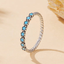 Load image into Gallery viewer, 925 Sterling Silver Synthetic Turquoise Ring Size 6.0
