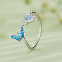 Load image into Gallery viewer, 925 Sterling Silver Opal Nanometer Stone Plated Platinum Ring
