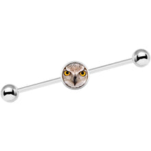Load image into Gallery viewer, 14G Full Color Owl Industrial Barbell 37mm
